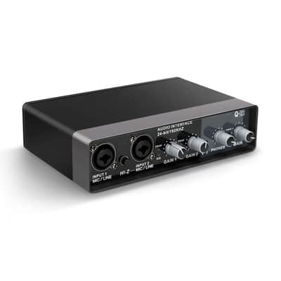 Usb Audio Interface For Recording Music, Audiobox Mic Preamps 48V 2 Channel For Streaming And Podcasting Recording