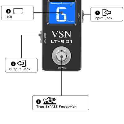 VSN Tuner Pedal,Chromatic Guitar Tuner Pedal Fast and Accuate Tuner for High Precision ± 1 Cent with Pitch Indicator for Electric Guitar and Bass True Bypass Tuning apparatus for musical instruments image 4