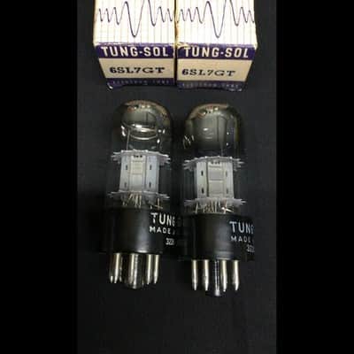 NOS MATCHED PAIR TUNG SOL 6SL7GT Flat Plate O Getter Audio VACUUM TUBES K.9703 image 2