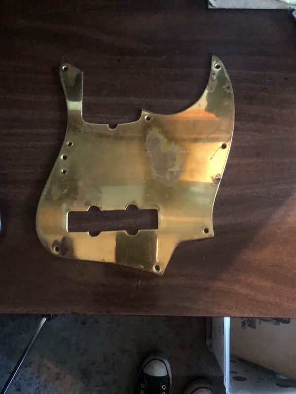 Vintage natural relic Fender or Schecter Jazz Bass Brass Mighty Mite Pickguard image 1