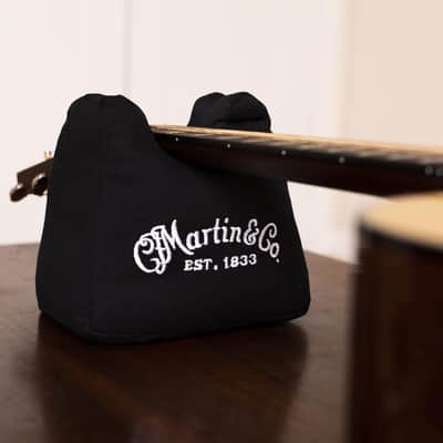 Martin 18A0076 Acoustic Guitar Neck Rest Holder Bean Bag with White Logo, Black image 2