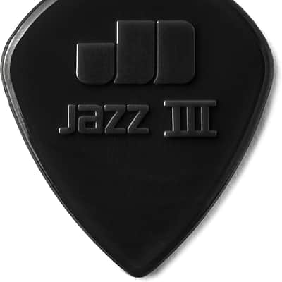 Dunlop Nylon Jazz III  Black STIFFO Guitar Picks 47P3S Nylon image 2