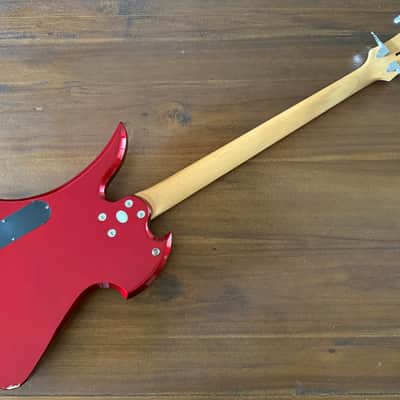 BC Rich Mockingbird Bass, Candy Apple Red, 2000s, Dual P Pickups image 4