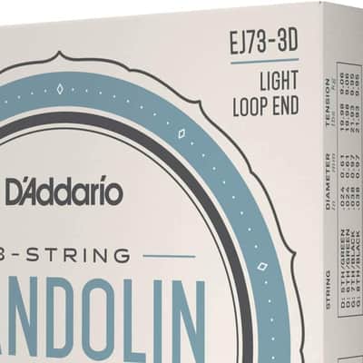 D'Addario EJ73 Mandolin Strings, Phosphor Bronze, Light, 10-38, 3 Sets image 3