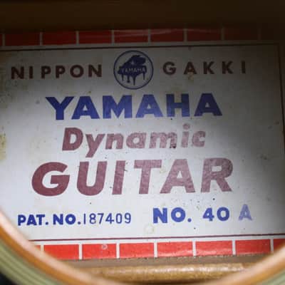 Yamaha Nippon Gakki Dynamic ALL Solid Guitar No.40A Red Label  1963 Natural+Original Hard Case image 22