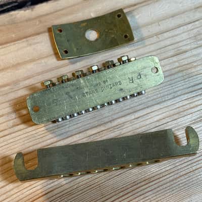 Stars Guitars brass XII tailpiece and bridge 70s brass 12 string guitar image 2