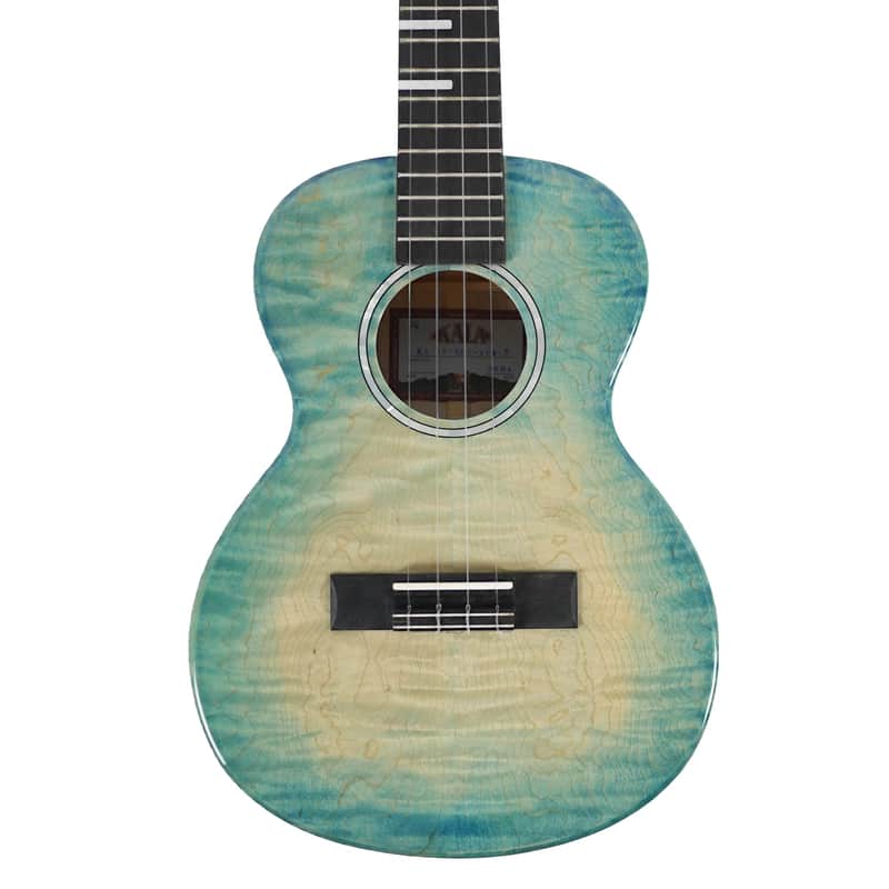 Kala WF-BLU-AFM-T Solid Blue Flamed Maple Waterfall Tenor Ukulele image 1