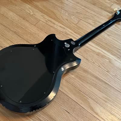 Supro Pocket Bass with Original Case Extra Short Scale Thick Neck 1961 - Black image 7