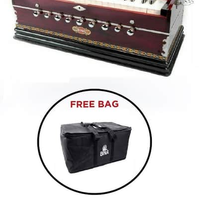 Handmade Harmonium  BINA Standard 9 Stopper Multifold Bellow 42 Keys Two Reeds 3½ Octave 2022 - Natural image 1