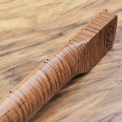 Left Handed Stratocaster Compatible Roasted Flame Maple Guitar Neck Satin image 7