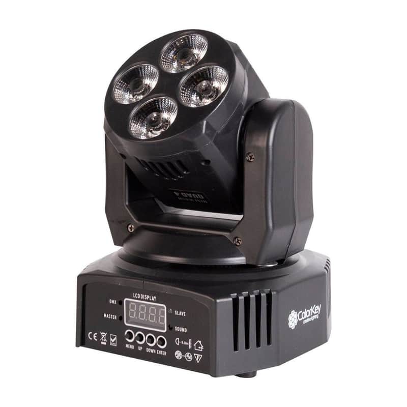 ColorKey Mover Miniwash QUAD 4 MKII Moving Head Wash Light Fixture with 12W RGBW LEDs and 25-Degree Beam Angle (Black) image 1