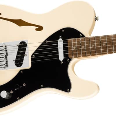 Fender Squier Affinity Series Telecaster Thinline Electric Guitar, Olympic White image 6