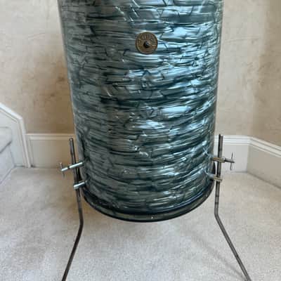 Gretsch Vintage 1951 Round Badge 14” x 21” Cocktail Snare Drum 50s - Blue Pearl image 1