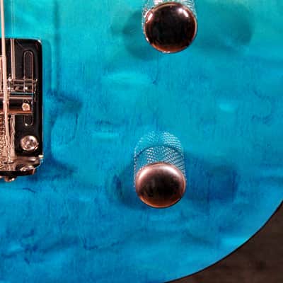 Flight Mini Bass TBL Trans-Blue Solidbody Electric Bass image 13