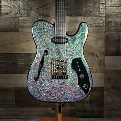 Flaxwood Prototype Electric Guitar Green/Purple Holoshift image 1