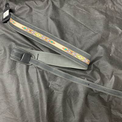 LM 2" Southwestern Padded Suede Black Guitar Strap VINNY2-BK NEW image 1