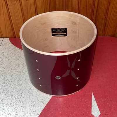 Pearl Vision 10" x 8" SST Birch Rack Tom Drum Shell - Maroon Wine Red image 2
