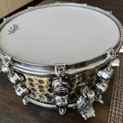 6.5”x14” Custom Hammered Phosphor Bronze Snare Drum with DW hardware image 4