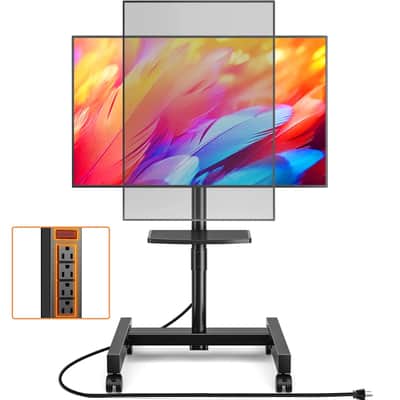 Mobile Studio Rack Cart w/ Power Outlets, Adjustable Shelves & Rolling Stand — Producer & Recording Workstation image 1