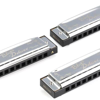 Fender Blues Deluxe Harmonica 3-pack with Case image 1