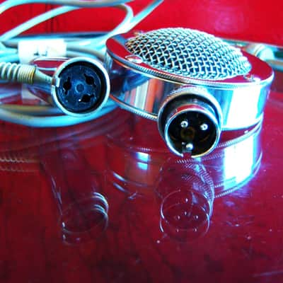 Vintage 1960's Astatic D-104 crystal "Lollipop" microphone Chrome w F-11 adapter Hi Z harp # 9 image 8