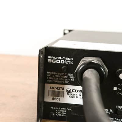 Crown Macro-Tech 3600VZ 2-Channel Power Amplifier CG0127V image 10