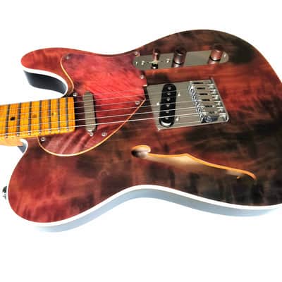 (made in Ukraine) Para Custom Chest'n'Pear Tele '2023 Flame Fade w/GigBag image 7