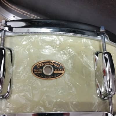 Slingerland Hollywood Ace 5.5x14" 8-Lug Snare Drum 1960s White Marine Pearl image 4