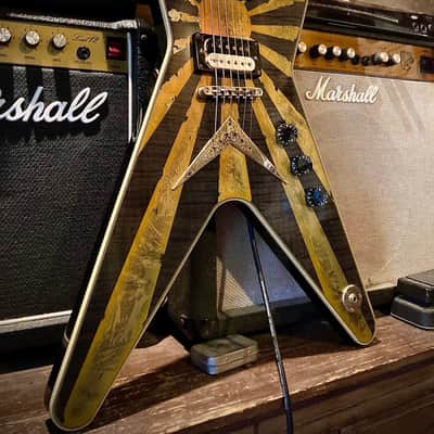 Dean Dimebag Darrell Pantera ML Limited Edition Black Gold Rising Sun Relic Custom Paint #3 image 4