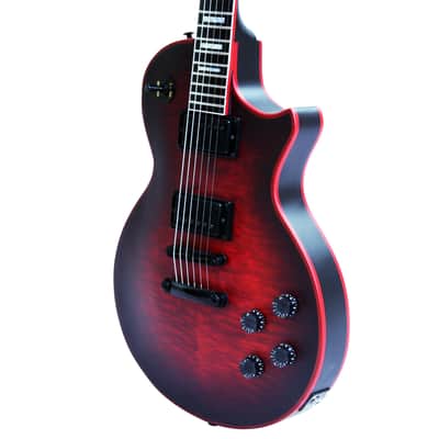 10S Custom GF Single Cut Baritone Electric Guitar Fire Red Burst image 8