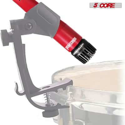 5 Core 9 Piece Drum Microphone Set w Kick Bass, Tom/Snare and Condenser Hi Hat & Cymbals Mics - Red image 7