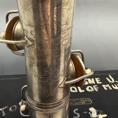 Vintage Pre War Conn New Wonder Alto Saxophone Silver with Gold Wash Bell 1922-23 image 15