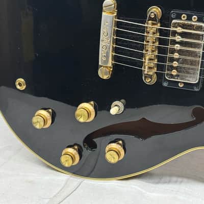 Yamaha Super Axe SA-2100 SA2100 Semi-Hollowbody Guitar with Epiphone Case - MIJ Made In Japan - Black image 5