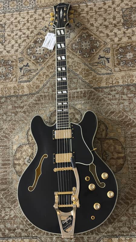 Eastman T59/TV-B-LTD-BK Limited Edition Semi Hollowbody Electric Guitar w/ Hard Case & Free Pro Setup image 1