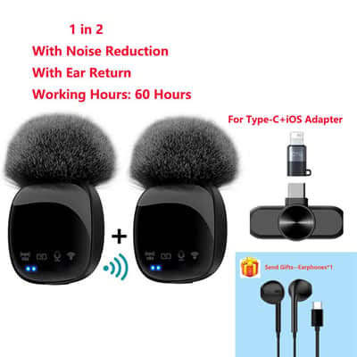Wireless Lavalier Microphone HD Portable Audio Video Recording Mini Microphone for iPhone Android Live Gaming Phone Microphone image 1