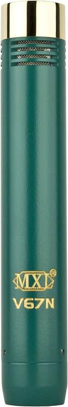 MXL V67N Small Diaphragm Condenser Instrument Microphone with Cardioid and Omni Capsules - Green / Gold image 1