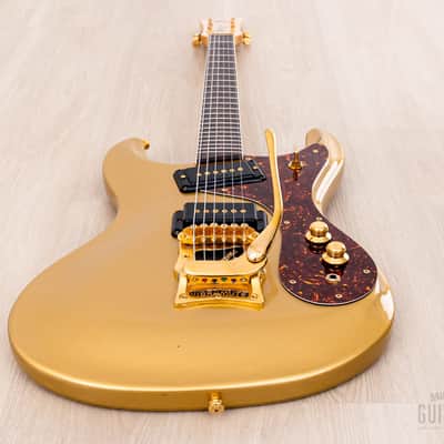2000s Mosrite Ventures Model Super Custom 65 Gold w/ Gold Hardware, Vibramute & Case, Kurokumo image 11