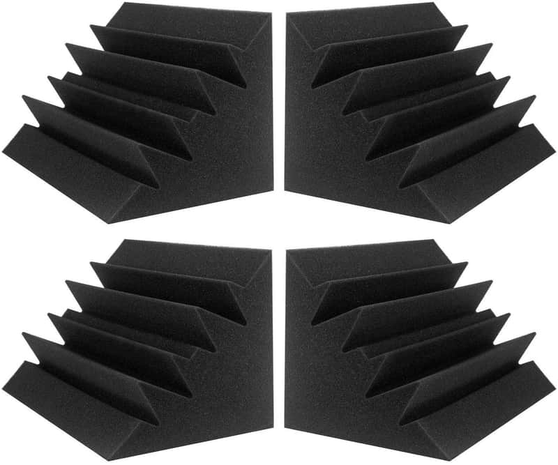 4 Pack Acoustic Foam Bass Trap Studio Foam 12" X 7" X 7" Soundproof Padding Wall Panels Corner Block image 1