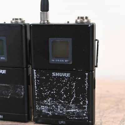 Shure UR4D Wireless Receiver w/ two UR1 Bodypack Transmitters - H4 Band CG0077F image 13