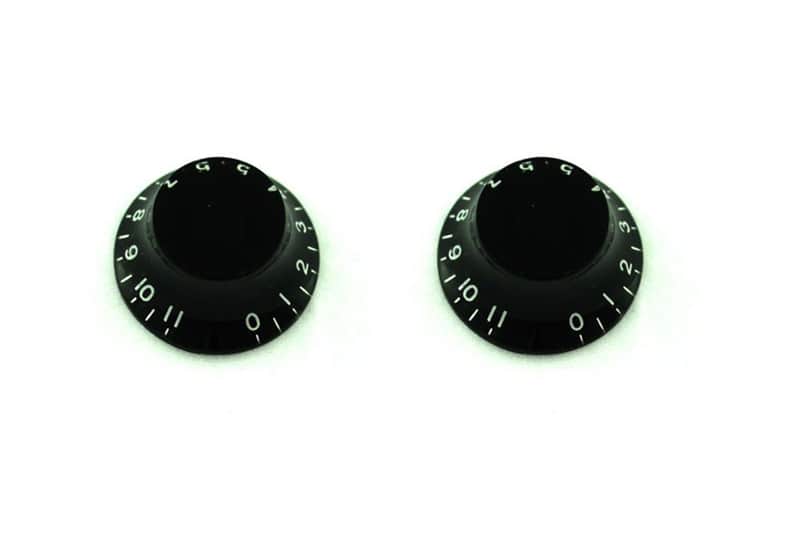 Guitar Bell Knobs (2), 0-11, For USA Split Shaft Pots - BLACK image 1