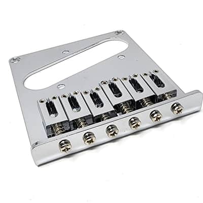 Brio Telecaster Left Handed 6 modern saddle Tele Bridge - Chrome image 2