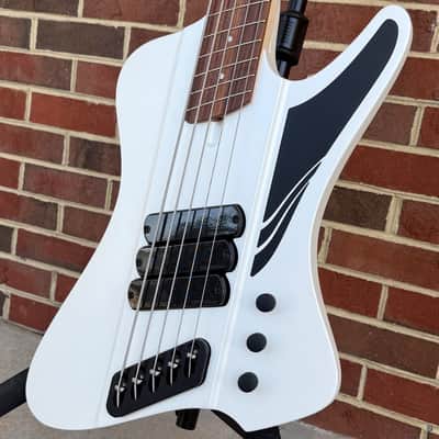 Dingwall D-Roc Standard 5-String, Matte Ducati Pearl White, Pau Ferro Fretboard, Dingwall Gig Bag image 4