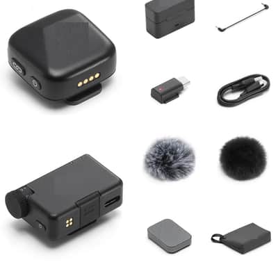 Mic Mini (2 TX + 1 RX + Charging Case) Wireless Lavalier Microphone, Ultralight, Noise Cancelling, Up to 48-Hour Battery Life Bundle with 2 x Deco Gear Lapel Microphone and 5" EVA Case image 2