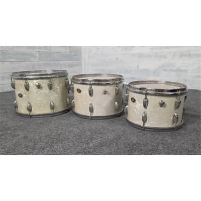 Used Vintage Slingerland Avante 60n 6pc Drum Set White Marine Pearl w/COB Snare - Good image 10