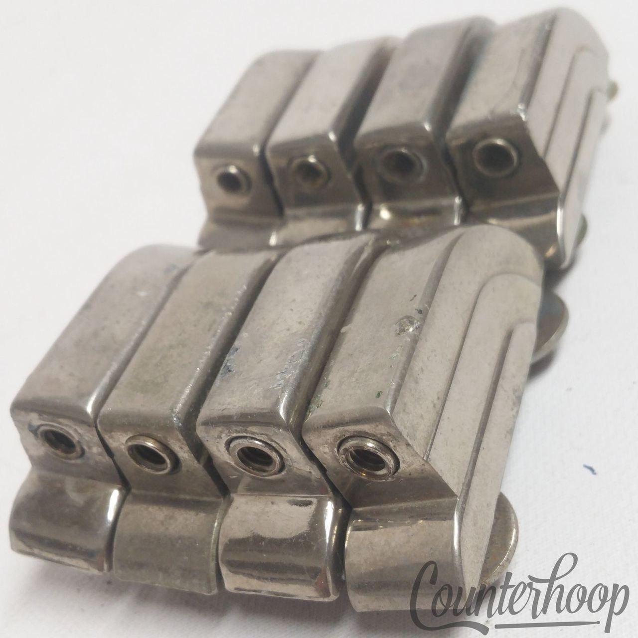 Leedy 8x Large Beavertail Bass/Floor Tom Drum Lugs Elkhart Nickel Vintage 40s* — main photograph
