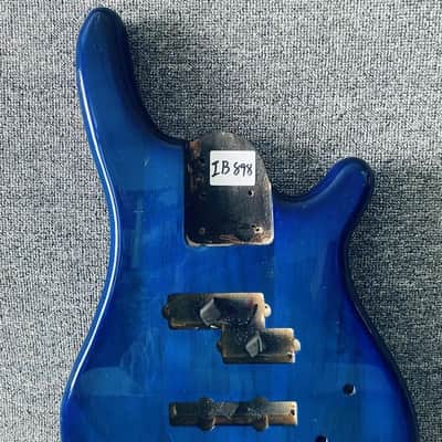 Transparent Blue 4 String Bass Basswood Body image 3