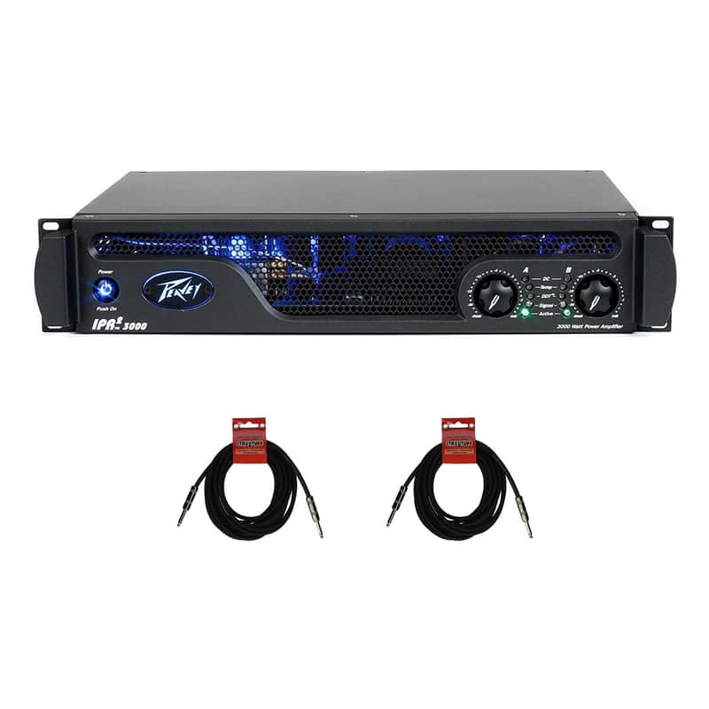 Peavey IPR2 3000 DSP 3000 Watt Class D Power Amplifier+(2) Peavey PV 25' 16 Speaker Cables image 1