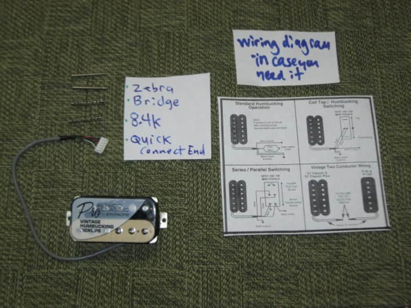 ONE new old stock A+ Epiphone ACPPNHZCB-4 Alnico Classic Pro BRIDGE, ZEBRA Humbucker, 8.4k Alnico V, Quick Connect, 4 conductor + screws & springs (2023) part of Epiphone's Pro Series Line of Humbuckers - which is called ProBUCKER image 1