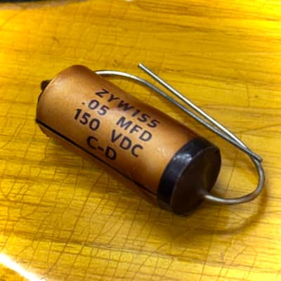 Reproduction Fender Blackguard Telecaster Broadcaster nocaster 1950 - 1953 capacitor cap .05 150v esquire tone control plate for pots image 1