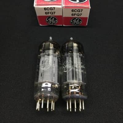 MATCHED PAIR GE 6CG7 (3 Plate Design) Vintage AUDIO VACUUM TUBES Tested 10.8787 image 1